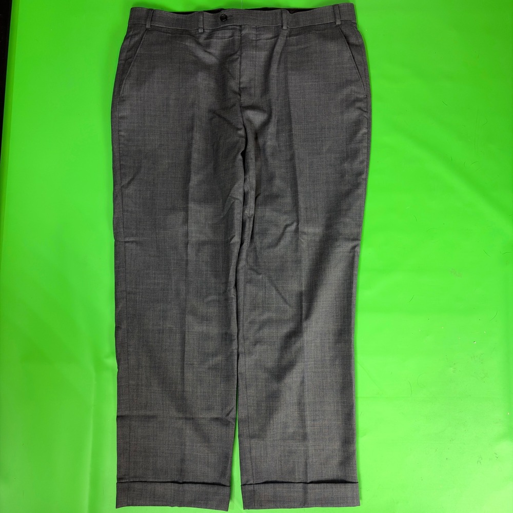 Ralph Lauren Dress Pants Mens 38x29 Grey 100% Wool Natural Stretch Cuffed Slacks